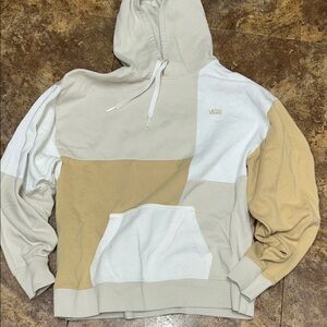 Vans Multitone Hoodie in Cream and Tan